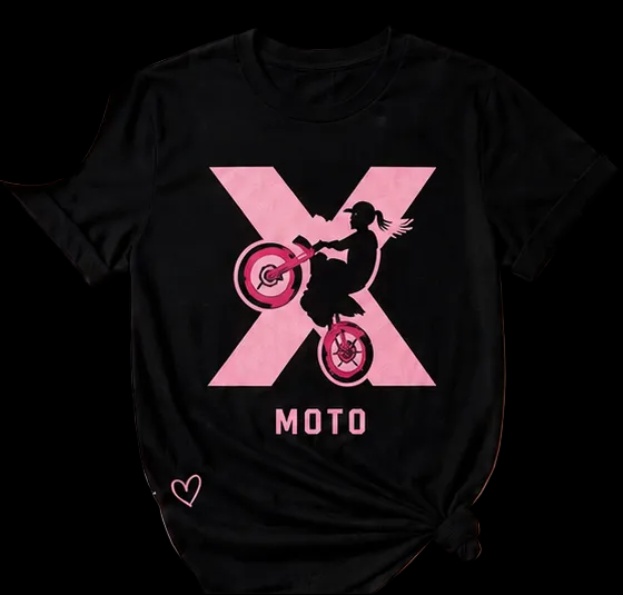 X MOTO Rider Tee - Pink